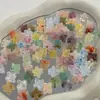 Vidro Imitação Gelatina com Furos Cor Mista Estéreo Flor de Trevo Desabrochando DIY Artesanal Capa de Celular Colar Grampo de Cabelo Design de Roupa