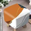 Funda para taburete de madera, funda para taburete cuadrado pequeño de madera maciza, cobertura completa, engrosada, para uso doméstico, taburete para cambiarse los zapatos, funda a prueba de polvo, tela elástica