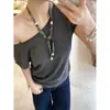Bufanda de Seda de Diseño Retro de Alta Gama con Estampado Floral de Puntos para Mujer, Accesorio de Cuello de Nicho para Verano con Decoración de Cordón con Cuentas