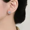Brincos de Floco de Neve da Moda em Prata Pura com Diamantes Baguete Montados em Cluster, Joias de Prata Levemente Luxuosas Super Brilhantes para Mulheres, Fábrica Meilong