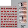 FULL BEAUTY Nuevas Pegatinas Transfronterizas para Uñas Estilo Caballero Retro Bigote Negro y Dorado Línea Minimalista Pegatinas para Uñas