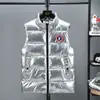 Chaleco Brillante Europeo Transfronterizo Lavable para Hombre de Algodón Plumón con Cuello Vertical Talla Grande Casual Chaleco Superior Combinable