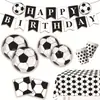 Promoção Quente da Amazon Tema de Futebol Preto e Branco Copa do Mundo Festa de Futebol Bandeja de Papel Descartável Copo de Papel Guardanapo Suprimentos