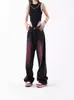 Jeans Feminino Plus Size Menina Cheinha Cintura Alta Modelador Cor Contrastante Micro-Lar Outono Estilo Americano Retrô Lavado Street Calça Longa
