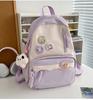 Mochila Escolar Japonesa Estilo Ins Simple Contraste de Color para Estudiantes de Primaria y Secundaria Mochila Pequeña de Viaje Dulce y de Alto Valor Estético