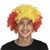 Pelucas de Colores de Bandera Mundialista de EE. UU., Canadá y México, Pelucas Afro para Fiestas de Aficionados, Accesorios para Festivales, Pelucas de Pelo Corto, Un Imprescindible para los Aficionados