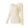 Ropa Interior Térmica Ultra Delgada de Alta Elasticidad para Mujer, Color Sólido, Sin Costuras, Invisible, Cómoda Ropa y Pantalones de Otoño, Traje de Capa Base Ajustado para Belleza de la Piel