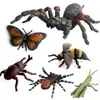 Conjunto de 6 Peças de Figuras Realistas de Insetos Modelos de PVC de Aranhas Abelhas Gafanhotos Borboletas Besouros Brinquedos Educacionais de Insetos para Crianças Decoração de Natureza