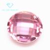 Promocionando circonita de tortuga rosa redonda 5A de calidad, piedra suelta de doble cara, cara de celosía de doble capa, cara de tortuga, zirconia de piedra blanca