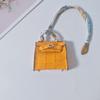 Pingente Mini Bolsa Kelly Padrão Crocodilo Porta-moedas Requintado Pingente de Bolsa Chaveiro de Carro de Alta Qualidade Interior do Carro