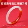 Pulsera de Ágata Blanco Natural, Diseño de Barra Redonda, Pulsera de Calcedonia Blanca Moonlight Suave para Mujer, Regalo de Joyería, Una Pieza al por Mayor