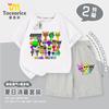 Caja de Ritmo Musical Ropa Niñas Nueva Caja de Ritmo Sprunki Traje de Shorts de Manga Corta Algodón Puro Niños
