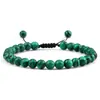 Pulseras Tejidas a Mano, Pulseras de Piedras Negras de Galena a la Moda, Pulseras de Cuerda Trenzada Turquesa, Pulseras y Accesorios Turquesas Coloridos