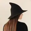 Sombrero de Mago de Hilo de Algodón, Sombrero de Bruja de Halloween Tejido Más Vendido de Amazon, Sombrero Mágico Plegable con Ala Grande