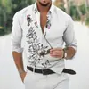 Estação Independente Europeia e Americana Transfronteiriça Masculina Nova Camisa Quente Personalizada Impressão Digital 3D Manga Longa Casual Tendência Top