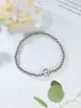 Pulsera de cuentas elástica con letra A pequeña brillante de globo 14k para niñas, pulsera de cuentas de cobre, nueva de otoño