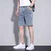 Shorts Jeans Masculino, Modelagem Solta, Estilo Slim, Verão Fino Casual de Comprimento Médio, Tamanho Grande, Verão 2026, para Adolescentes