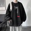 Moletom com Gola Redonda Estilo Hong Kong para Adolescentes Primavera e Outono Masculino 2025 Novo Tendência Estudante do Ensino Médio e Fundamental Camiseta Básica Bonita
