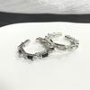 Anillo abierto con diseño de nicho apilado para mujer, estilo Ins, personalidad, sentido avanzado, dedo índice abierto, circonita a cuadros en blanco y negro.