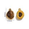 Estilo Ins Elemento Popular Pingente de Pedra Natural Pingente em Forma de Ervilha Esmeralda Pingente Banhado em Aço Titânio Ouro 18K Verdadeiro Pingente Pingente