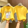 Camiseta para niña para primavera y otoño, manga larga combinada, nueva y elegante camiseta de otoño para niños 2026, camiseta básica de algodón puro para bebés