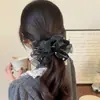 Exquisita y de Gama Alta Estilo Perezoso Lazo Negro de Puntos con Estilo Elegante y Estilo Femenino Diadema de Bola