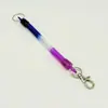 Diretamente do fabricante: chaveiro de cordão de mola de plástico, porta-cartão colorido, cordão anti-perda, corrente retrátil de três cores em TPU