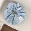 Anillo para el Cabello de Tela Acolchada de Color Sólido Intestino Grueso Sentido Avanzado Verano Color Brillante Cuerda para Atar Cuerda para el Cabello Cola de Pino Temperamento Flor para la Cabeza Versátil