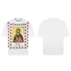Saint Vintage Streetwear Americano Camiseta Holgada Vtg de Manga Corta para Hombre Camiseta Estampada Letra Retrato Camiseta Street