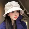 Sombrero de Pescador Plegado con Lazo Estilo Coreano para Mujer, Sombrero Delgado de Moda para Primavera y Verano con Gran Circunferencia de Cabeza, Nuevo Sombrero de Cubo