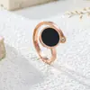 Versión coreana del anillo de diamantes negros abiertos con números romanos, moda que no se desvanece, anillo de personalidad simple, fabricantes venta al por mayor