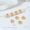 Fio Enrolado com Contas de Latão Coberto com Ouro 14K Preserva-Cor Coreano Contas com Nós Manuais Acessórios para Pulseira Colar Joias com Contas Material