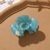 Pinza para el Cabello de Flor de Rosa de Acetato Estilo Coreano Fresca y Elegante, Pinza de Garra para el Cabello para Niñas, Accesorio para el Cabello para Moño en la Parte Posterior de la Cabeza, Pinza de Tiburón