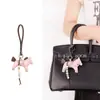 Novo Estilo Bolsa de Pônei em Couro PU Pingente Corrente para Celular Cordão de Contas Lanyard Chaveiro Ornamento Fábrica Presente de Festival do Meio Outono