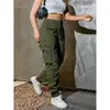 Estación Independiente Otoño 2026 Pantalones de Trabajo Funcionales Multi Bolsillos Americanos para Mujer Sueltos con Cordón y Puño Streetwear Pantalones Largos de Motocicleta