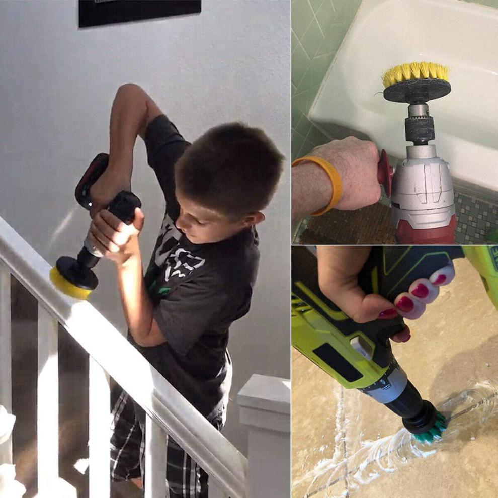 20 件装加长长附件动力洗涤刷用于清洁，非常适合地毯地板浴室