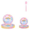 Amazon Vajilla Fiesta Arcoíris Cumpleaños Infantil Año Nuevo Temática Lugar Ambiente Decoración Vasos de Papel Desechables y Productos de Papel