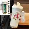 Taza Termo de Bádminton a la Moda, Taza de Agua Deportiva Personalizada con Popote, Taza de Café con Doble Boquilla para Hombres y Mujeres, Gran Capacidad, Alto Valor Estético