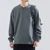 Nueva camiseta de anime estampada de manga larga para primavera y otoño, camiseta interior estampada estilo Hong Kong para hombre, top elegante para usar en capas o solo, ropa de otoño