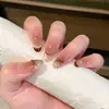 Acessórios de nail art de laço marrom para outono e inverno, tendência popular online, gravata borboleta Maillard, unhas vestíveis, acessórios decorativos de resina