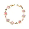 Pulseira de Girassol Colorida com Zircônia Minimalista Moderna Pulseira Ajustável para Mulheres Luxo Leve Simples Moda de Nicho Versátil