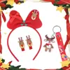 Comércio Exterior Transfronteiriço Kuromi Unicórnio Faixa de Cabelo Antiderrapante Acessórios de Cabelo Desenho Animado Fofo Faixa de Cabeça de Princesa Infantil Conjunto de Chaveiro