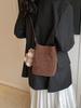 Bolsa Bucket Casual Feminina 2026 Nova Outono/Inverno Design de Nicho Fosca Retro Moda Ombro Transversal