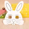 Máscara de Animal Desenho Animado em Branco Rabisco Jardim de Infância Feito à Mão DIY Festa das Crianças 1º de Junho Performance Infantil Pintura Facial
