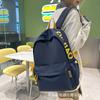 Mochila Escolar Estilo Coreano Transfronteiriça Feminina Grande Capacidade Simples Cor Sólida Mochila Ensino Fundamental Masculina Mochila Estudante Universitário