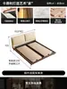 Cama de Madera Estilo Retro Kadeli con Orejas Cama Doble Francesa Dormitorio Principal Borde al Ras Apartamento Pequeño Tela Lavable Cama