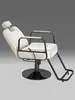 Silla de salón de peluquería para cortar, rizar y peinar, diseño popular, estilo guerrero negro, altura ajustable, giratoria y reclinable, adecuada para barberías