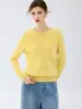 Suéter de cachemira para mujer con cuello redondo, nuevo suéter base de punto liso para otoño e invierno, suéter pullover holgado de cachemira