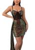 Fábrica Amazon 2024 Novo Europeu e Americano Sexy Decote V Quadril Errado Irregular Saia Curta Vestido de Lantejoulas Vestido