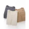 Chal de Color Sólido Tacto Cachemir Nuevo Chal sin Mangas para Mujer Diseño de Cuello Redondo Suéter Otoño e Invierno Color Camello Cepillado